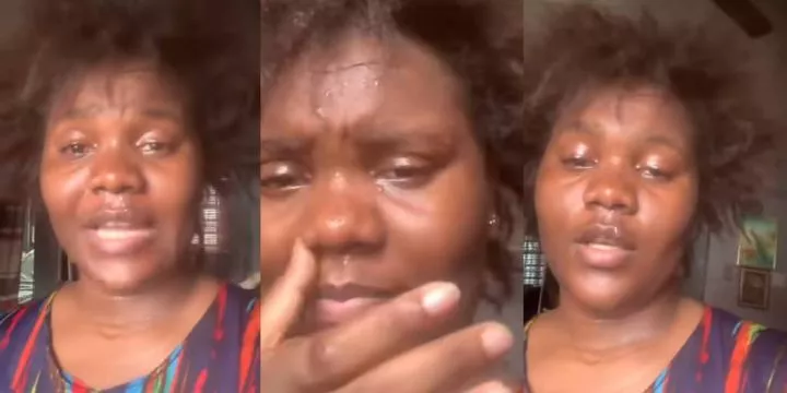 Lady weeps as ex who got her pregnant in SS2 and abandoned her returns for forgiveness