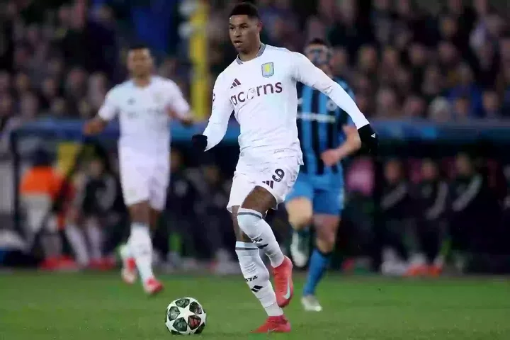 Marcus Rashford made his Champions League debut for Aston Villa. Image: Getty