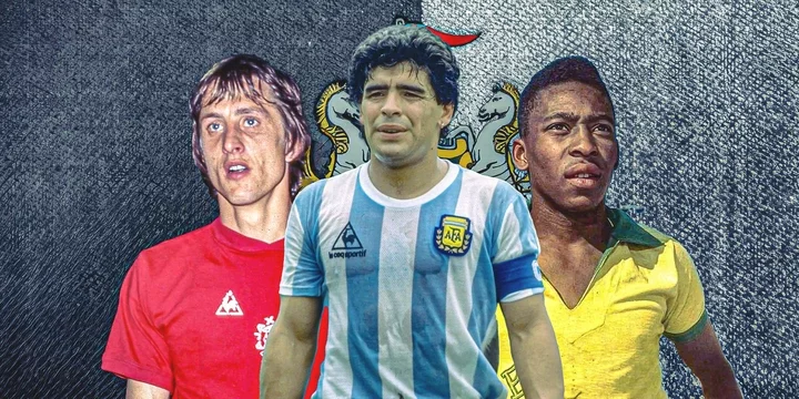 Johan Cruyff, Diego Maradona & Pele with Newcastle theme