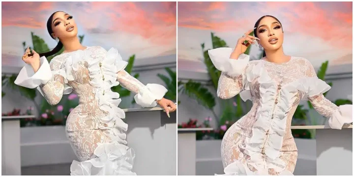 Tonto Dikeh shows off outfit she wore to ex-boyfriend and friend's wedding