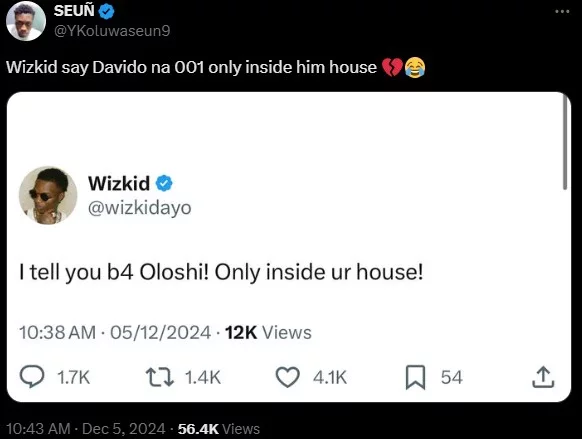 'Oloshi' - Drama looms as Wizkid shades Davido in fresh post