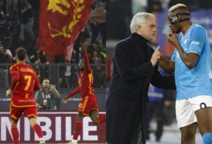Serie A: Osimhen gets red card after clash with Mourinho