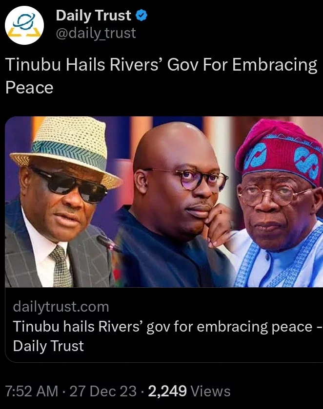 Today's Headlines: Portable Beats Charles Okocha, Tinubu Hails Rivers' Gov For Embracing Peace