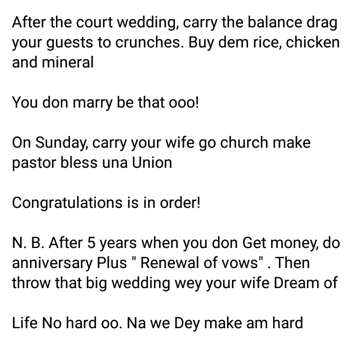 Nigerian lady advises Aba men on how to get married with 100k