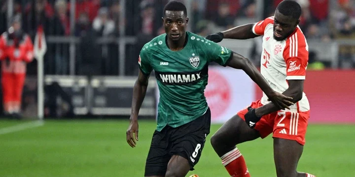 Stuttgart striker Serhou Guirassy in action