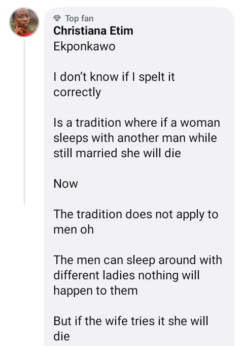 If a married woman cheats in Nsukka, she will run mad but nothing happens to the man if he does same - Nigerians share the 