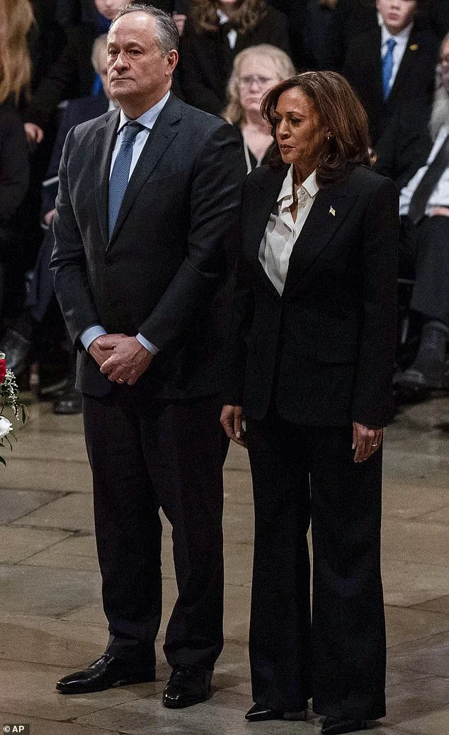 It's not just incoming administration members who have found themselves on the wrong side of Harris's mean streak. She is visibly on the outs with her own team. (She is pictured with Doug on January 7).