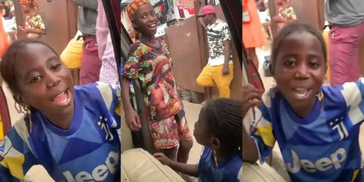 "My chocolate, my tom tom" - Little girl uses sweet words as she begs for money from car passenger, video wows many