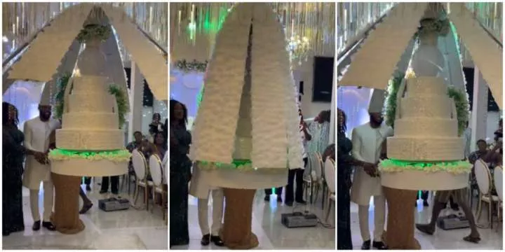 Video of wedding cake descending from 'Heaven' and opening its 'Wings' causes buzz online