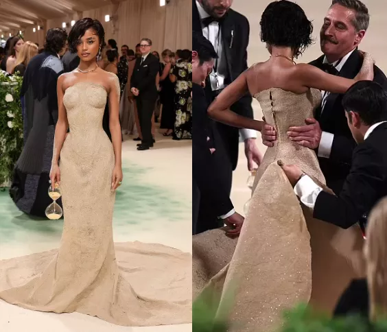 5 men carry Tyla up the stairs at Met Gala due to delicate dress (photos/video)