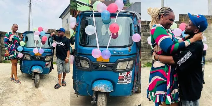 Nigerian man gives girlfriend fairly used tricycle as token of gratitude