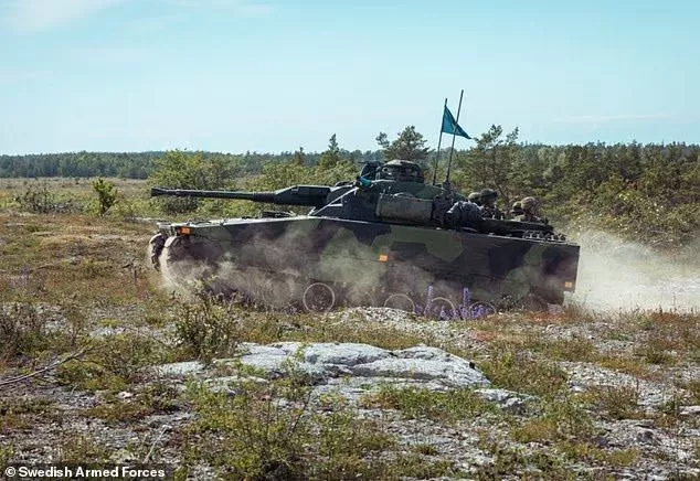 NATO forces take part in armoured manoeuvres on the island of Gotland