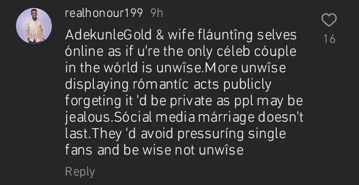 'Displaying romantic acts publicly is unwise, marriage won't last' - Adekunle Gold, Simi blasted
