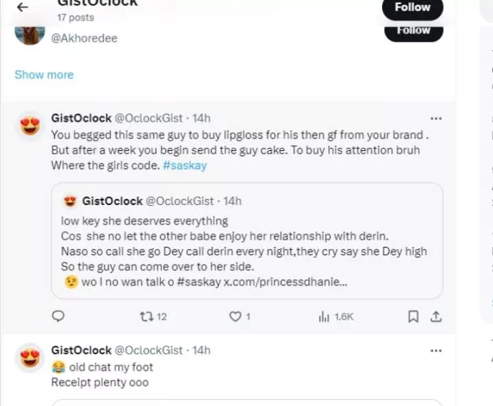 'She deserves everything' - Lady calls out Saskay, reveals how she used midnight calls to snatch Chef Derin from friend