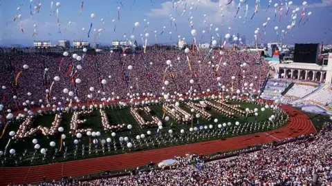 Getty Images The opening ceremony of the 1984 Olympics takes place in the LA Memorial Coliseum