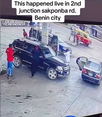 Moment Armed Robbers Ambushed Young Man At A Filling Station In Edo (Video)