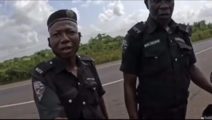 Police arrest officers filmed begging foreign biker for money in Oyo