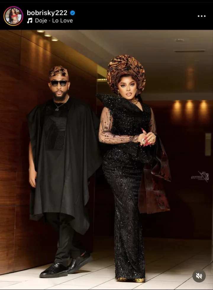 'Na baby bump pics we need next' - Reactions as Bobrisky shares couple pictures with new man