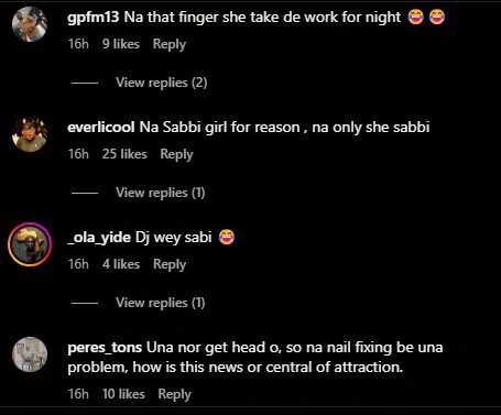 'She dey use am work for night' - Naughty remarks trail Ayra Star's unmade middle fingernail in viral photo