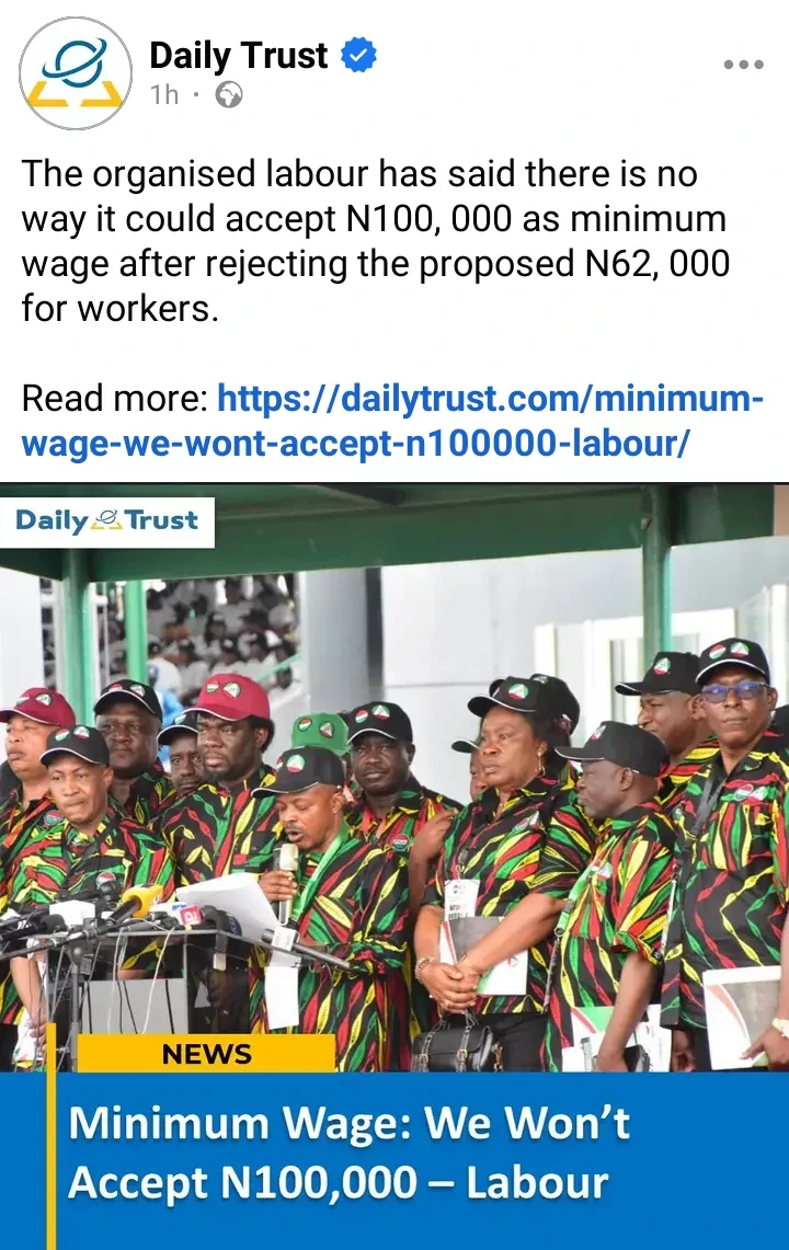 Today's Headlines:We will not accept N100,000-Labour;States that can't pay should not exist-Mumakai