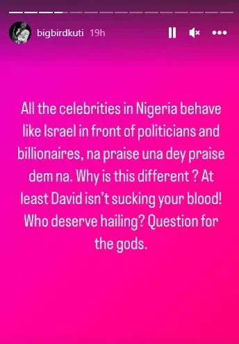 'All Nigerian celebrities behave like Israel in front of politicians' - Seun Kuti