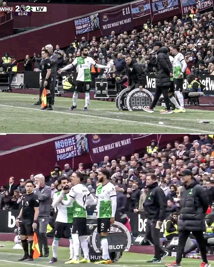 Mohamed Salah and Jurgen Klopp in Heated Exchange on Touchline