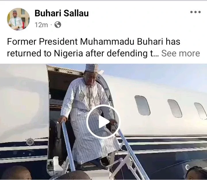 Former President Buhari Returns to Nigeria After Defending Country in $2.3bn Arbitration Case [Photo]