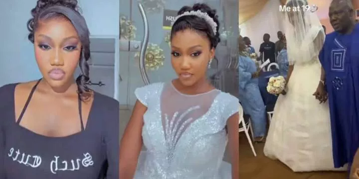 Lady marries at 19 after planning to get married at 25, wedding video causes stir