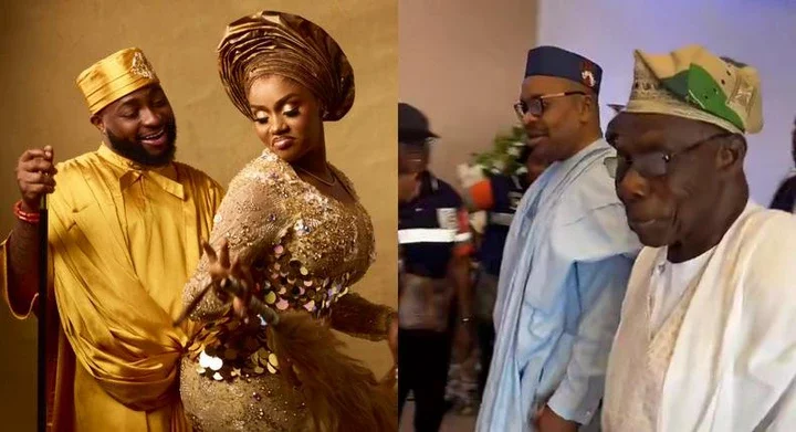 Ex-President Olusegun Obasanjo and former Governor Emmanuel Udom of Akwa Ibom State attended Davido and Chioma's wedding. 
