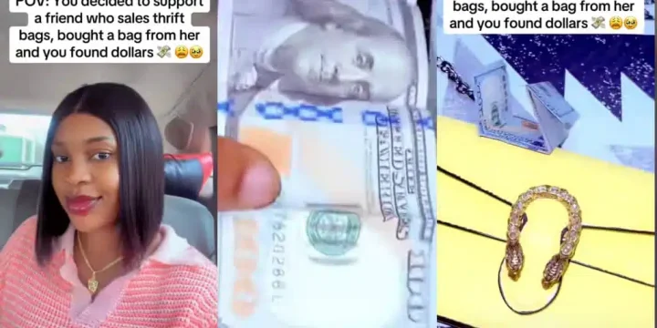Lady discovers $200 in thrift bag after purchase Lady discovers $200 in thrift bag after purchase