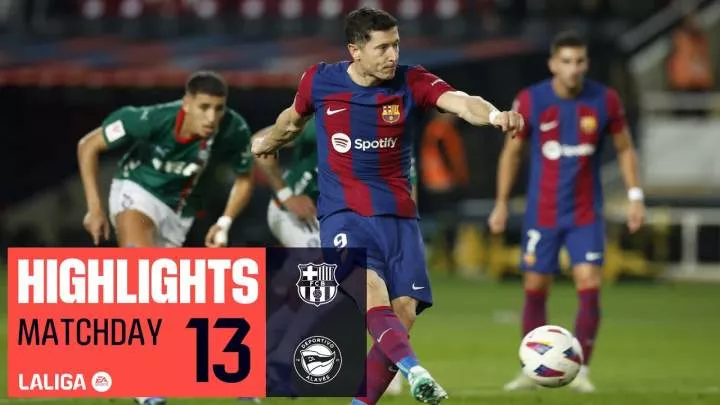 Barcelona 2 - 1 Deportivo Alaves (Nov-12-2023) LaLiga Highlights