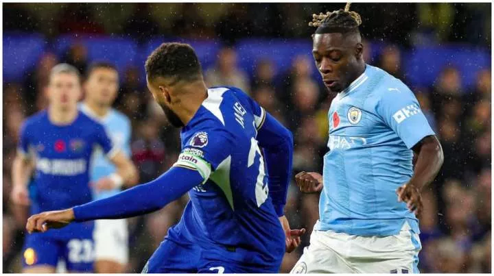 Reece James vs Jeremy Doku at Stamford Bridge. (Photo Credit: Imago)