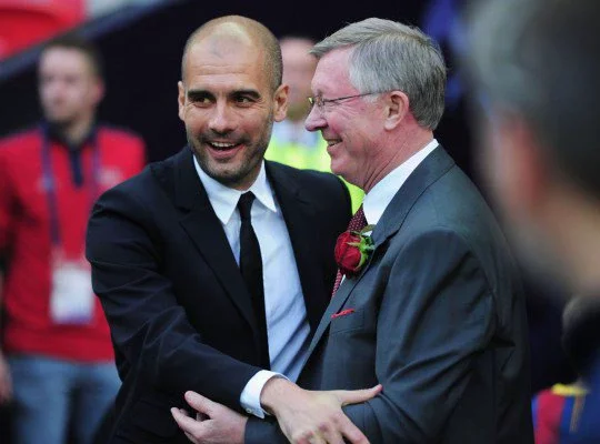 Pep Guardiola and Sir Alex Ferguson