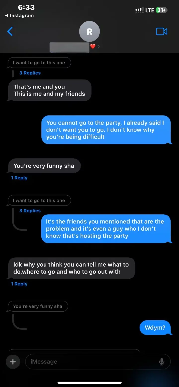 'You're not my dad and you can't tell me what to do' - Lady warns boyfriend who advised against going for a party