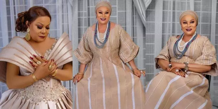 "A King was born" - Sola Sobowale shares stunning photo as she celebrates 60th birthday