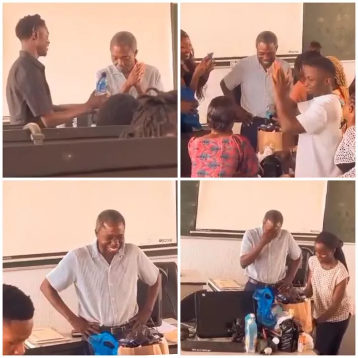 Heartwarming video of OAU students appreciating their lecturer (video)