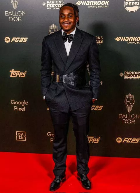 Ademola Lookman at the red carpet of the 2024 Ballon d'Or awards - Credit: Getty