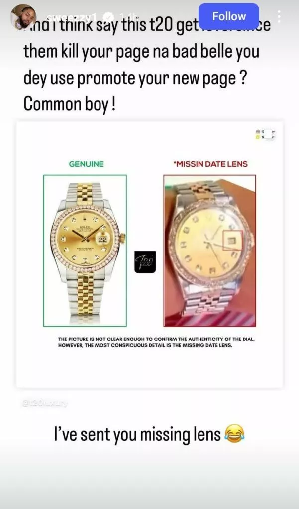 Regina Daniels brother adresses fake Rolex watch claim, shares evidence