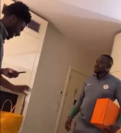 Ola Aina gifts Super Eagles Secretary shoes for Birthday ahead of the 2026 FIFA World Cup qualifier between Rwanda and Nigeria.