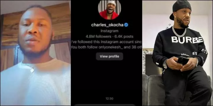 Man leaks alleged chat as Charles Okocha blasts him over comment he made on his post