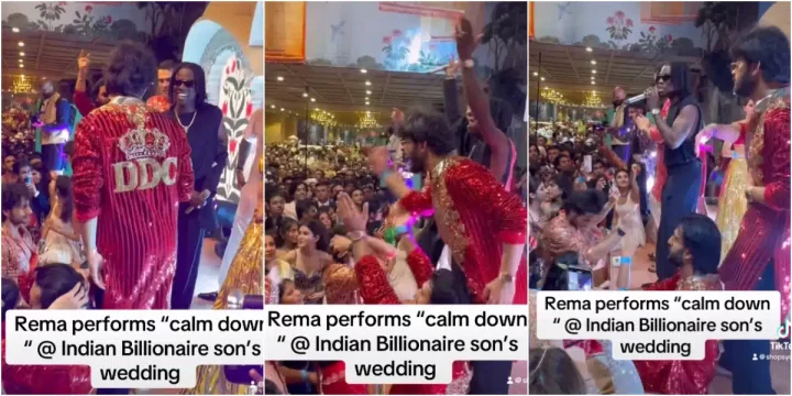 Watch Rema perform 'Calm Down' at Indian billionaire's son's lavish wedding after being paid N4.5 billion