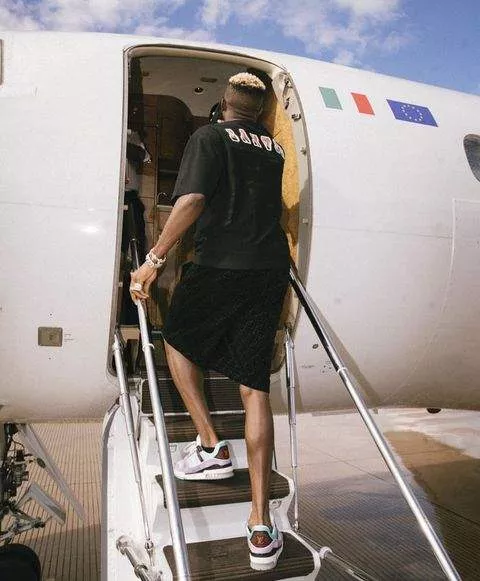 Victor Osimhen entering his private jet.