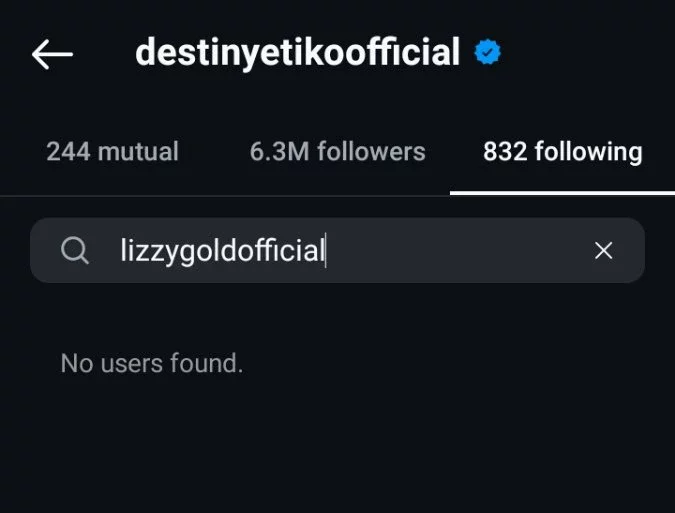 Destiny Etiko and Lizzy Gold unfollow each other amid whispers of rift over Chizzy Alichi