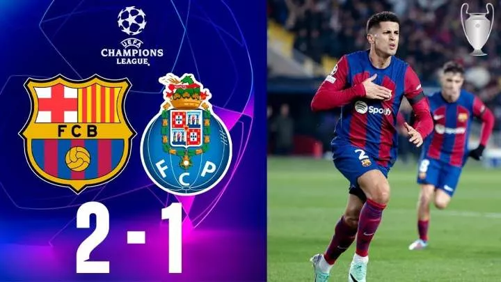 Barcelona 2 - 1 FC Porto (Nov-28-2023) Champions League Highlights