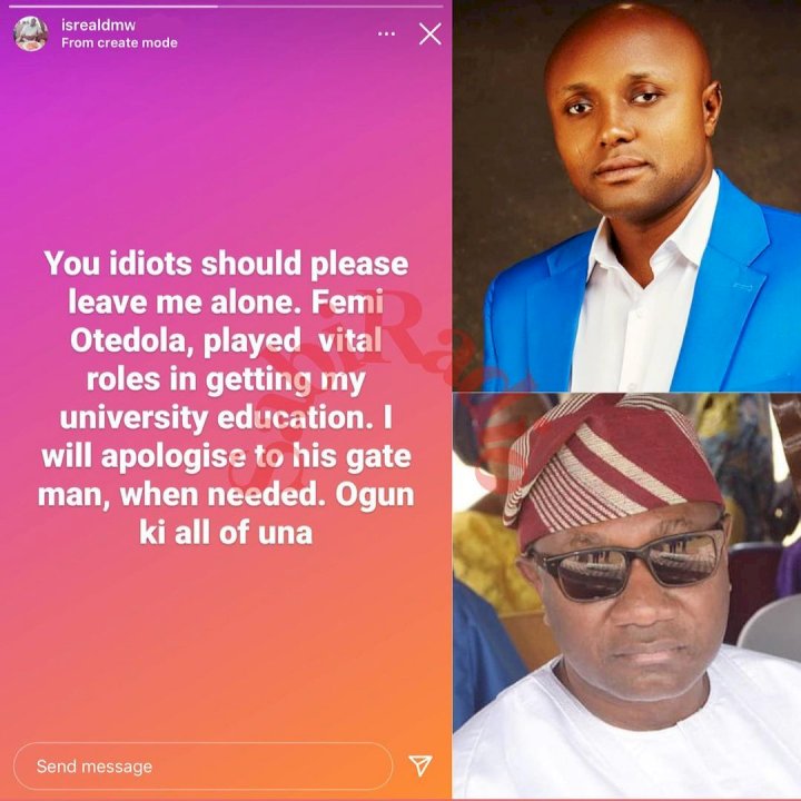 'Femi Otedola played a vital role in getting my University education' - Davido's aide, Isreal DMW