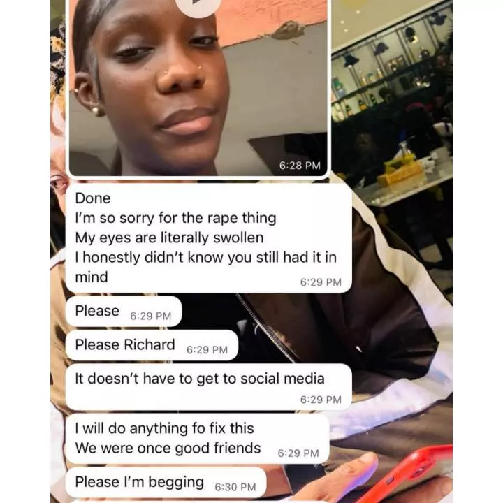 Lady apologizes to her male friend after falsely 'accusing him of raping her' (video)