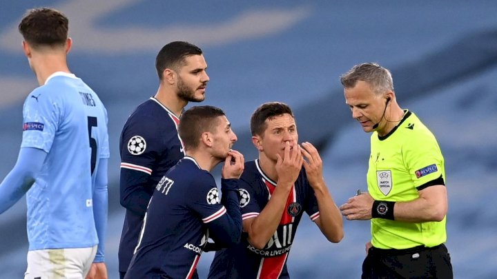 UCL: What referee told us during 2-0 loss to Man City - PSG players