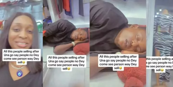 Lady flabbergasted as she enters boutique only to see seller snoring away [Video]