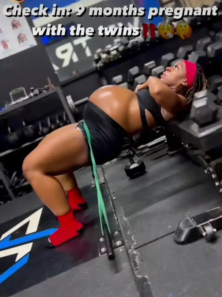 Mixed reactions as pregnant woman hits the gym, shows off workout routine (Video)