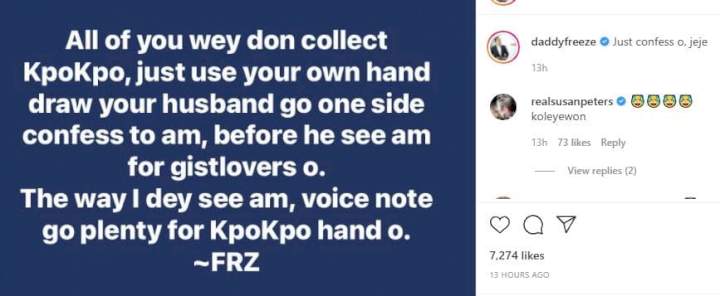 'If you've collected 'kpo-kpo,' confess to your husband' - Daddy Freeze to women amidst Janemena's saga